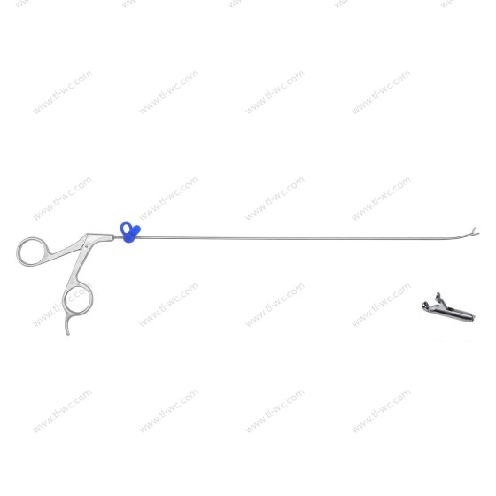 Spinal endoscope - nucleus pulposus forceps serpentine spring forceps round cup - 3.0mm x 330mm -45°